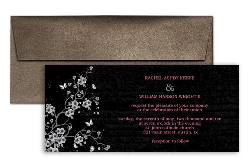 Wedding Invitation Template WI1064 Orchid Flower Blossom Blank Wedding 
