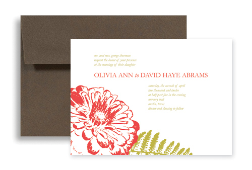 Red White Flower Design Microsoft Word Wedding Invitation 7x5 in Horizontal