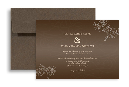 Bells Pattern Design Printable Wedding Invitation 7x5 in Horizontal