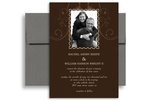 Photo Customise Second Wedding Invitation Example 5x7 in Vertical